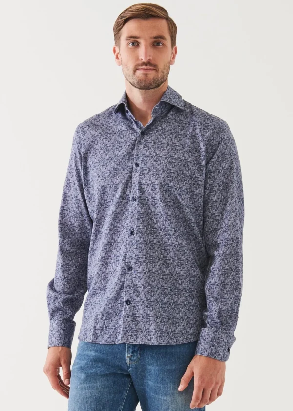 PATRICK ASSARAF Abstract Print Cotton Shirt | Men Shirts