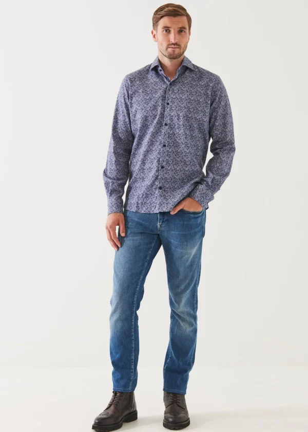 PATRICK ASSARAF Abstract Print Cotton Shirt | Men Shirts