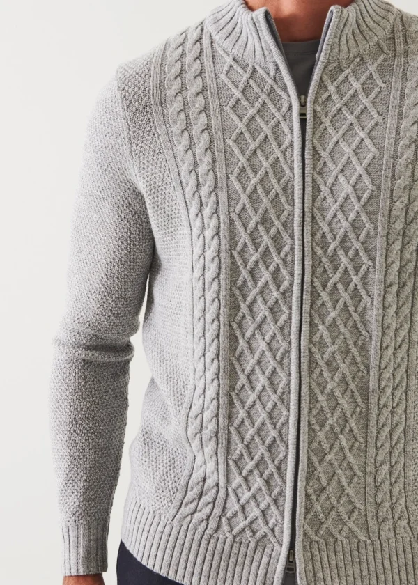 PATRICK ASSARAF Cable Full Zip Cardigan | Men Knitwear