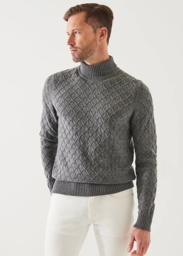 PATRICK ASSARAF Cable Knit Turtleneck | Men Knitwear