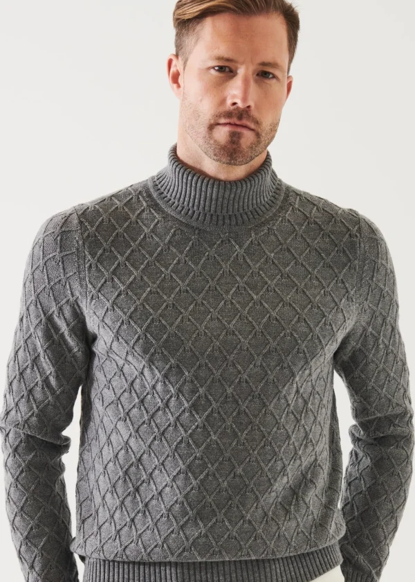 PATRICK ASSARAF Cable Knit Turtleneck | Men Knitwear