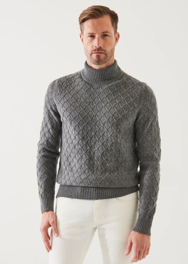 PATRICK ASSARAF Cable Knit Turtleneck | Men Knitwear