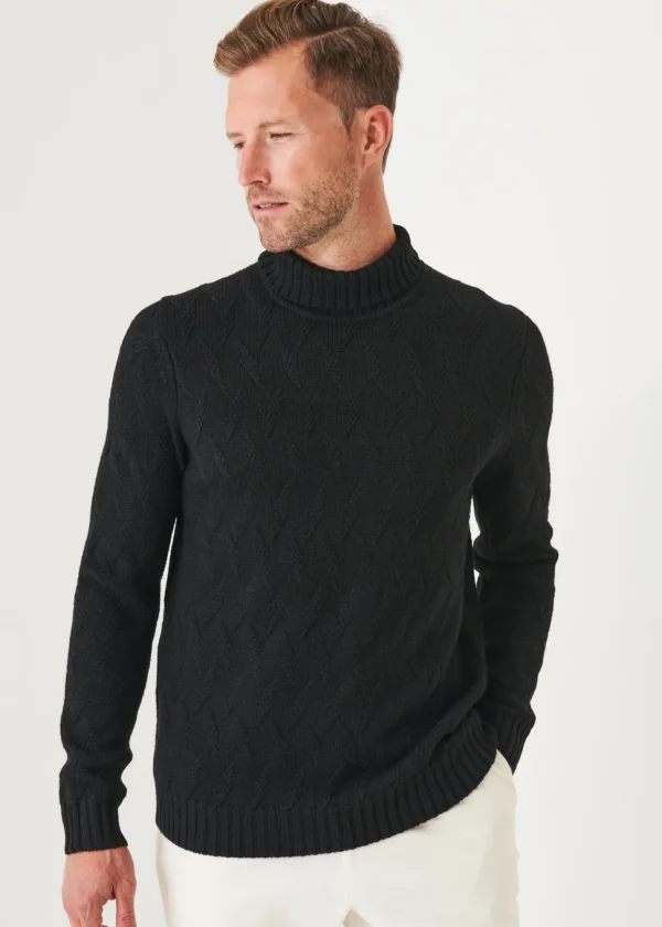 PATRICK ASSARAF Chevron Turtleneck | Men Knitwear