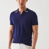 PATRICK ASSARAF Cotton Blend Open Polo | Men Knitwear