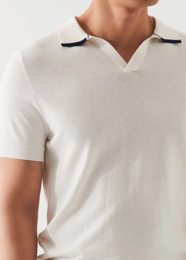 PATRICK ASSARAF Cotton Blend Open Polo | Men Knitwear