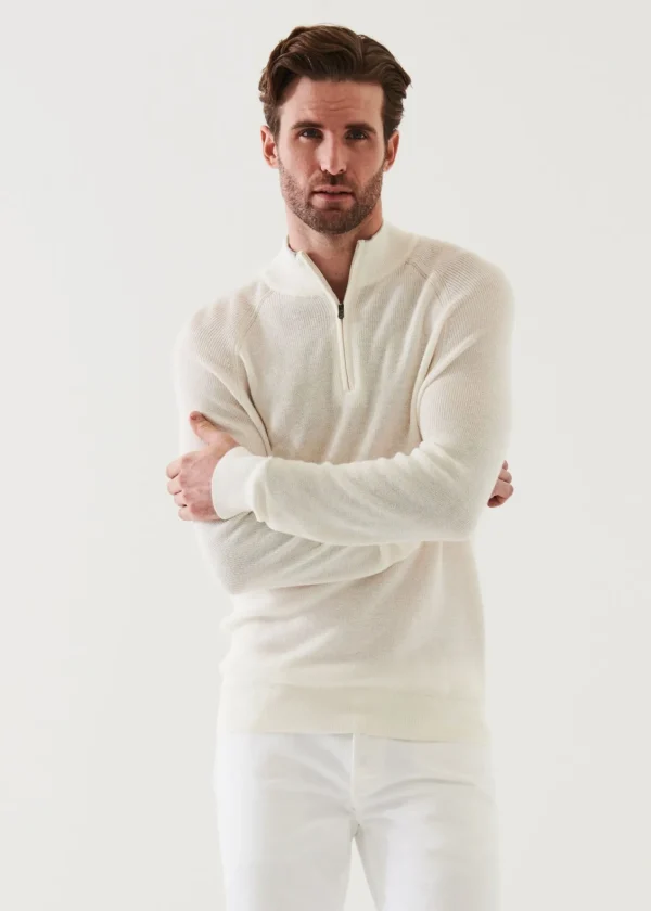 PATRICK ASSARAF Cotton Blend Quarter Zip | Men Knitwear