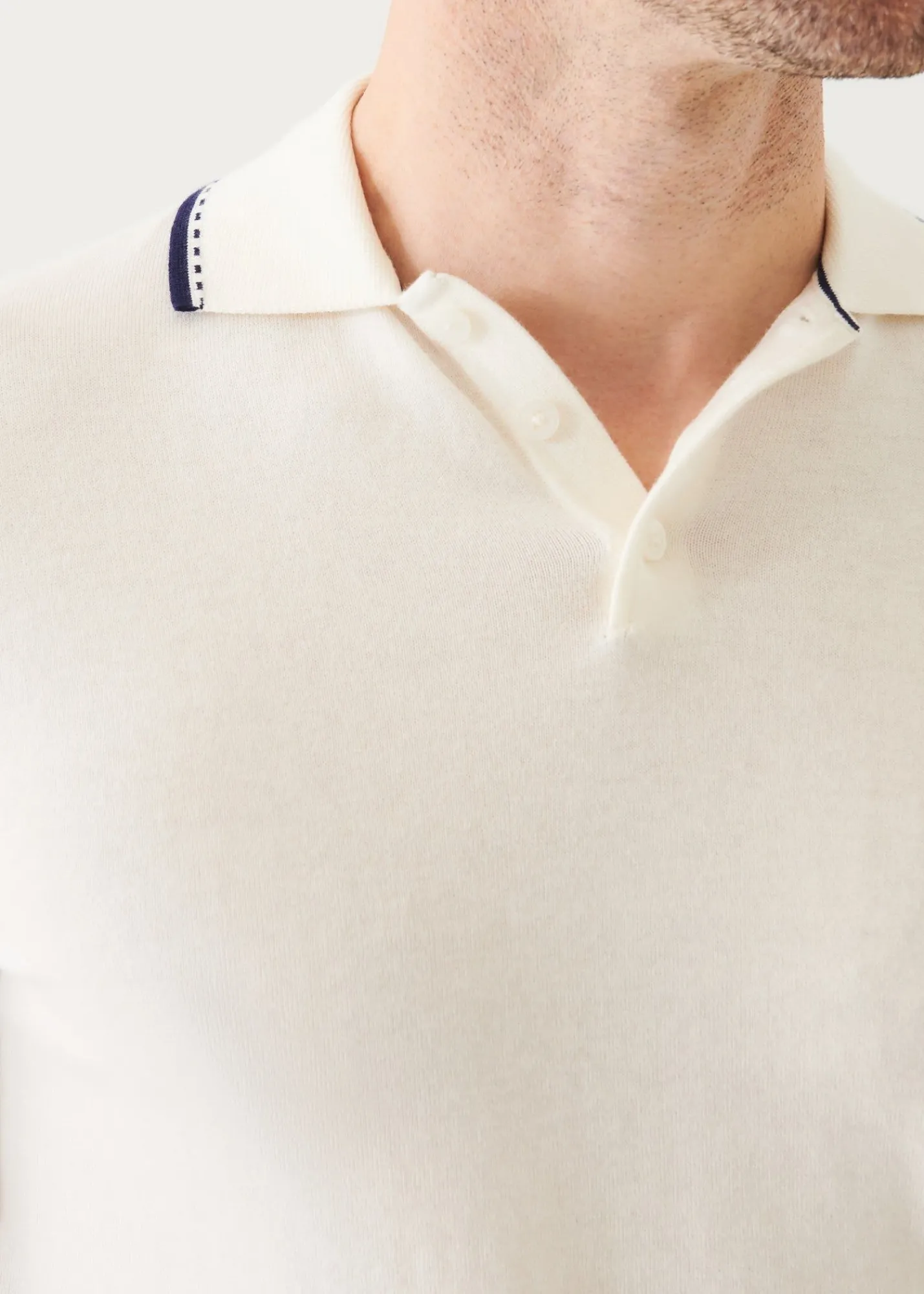 cotton_blend_tipped_polo_6.webp PATRICK ASSARAF Cotton Blend Tipped Polo | Men Knitwear