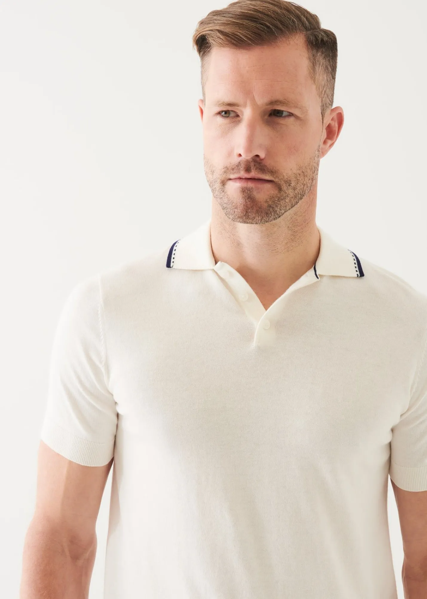 cotton_blend_tipped_polo_8.webp PATRICK ASSARAF Cotton Blend Tipped Polo | Men Knitwear