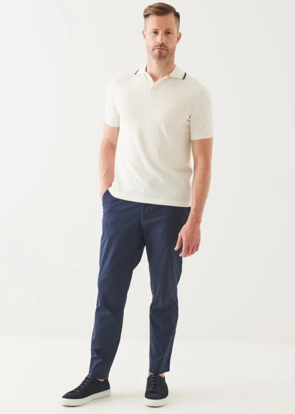 PATRICK ASSARAF Cotton Blend Tipped Polo | Men Polos