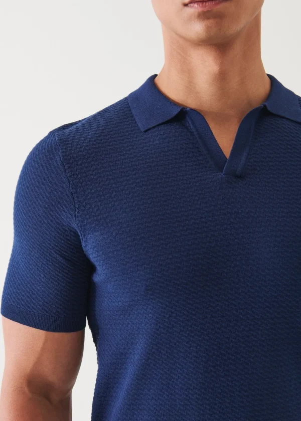 PATRICK ASSARAF Cotton Cupro Open Polo | Men Knitwear