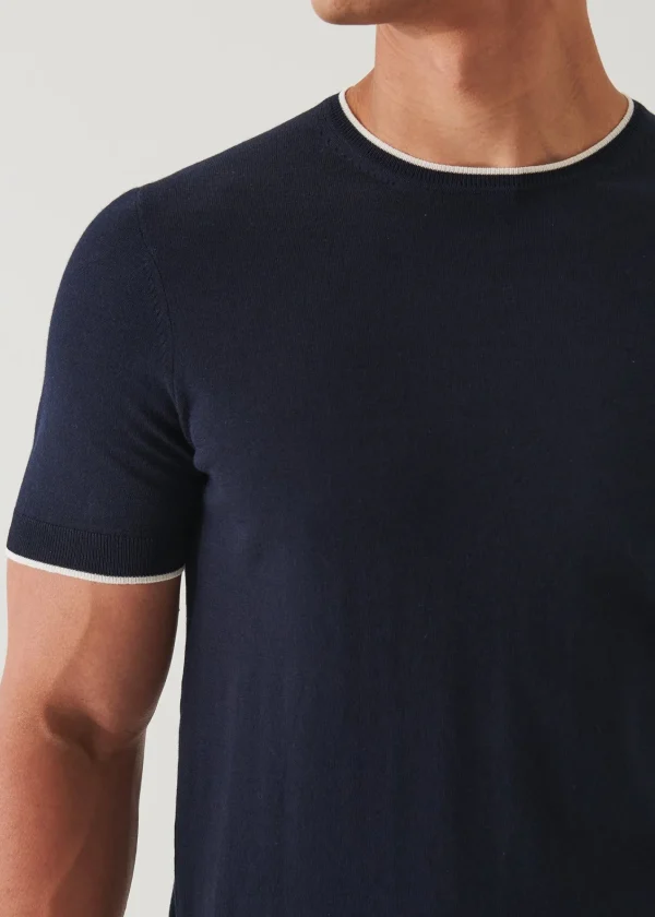 PATRICK ASSARAF Cotton Cupro Short Sleeve Crewneck | Men Knitwear