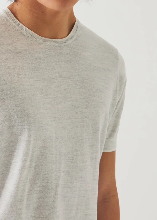 PATRICK ASSARAF Cotton Cupro Short Sleeve Crewneck | Men Knitwear
