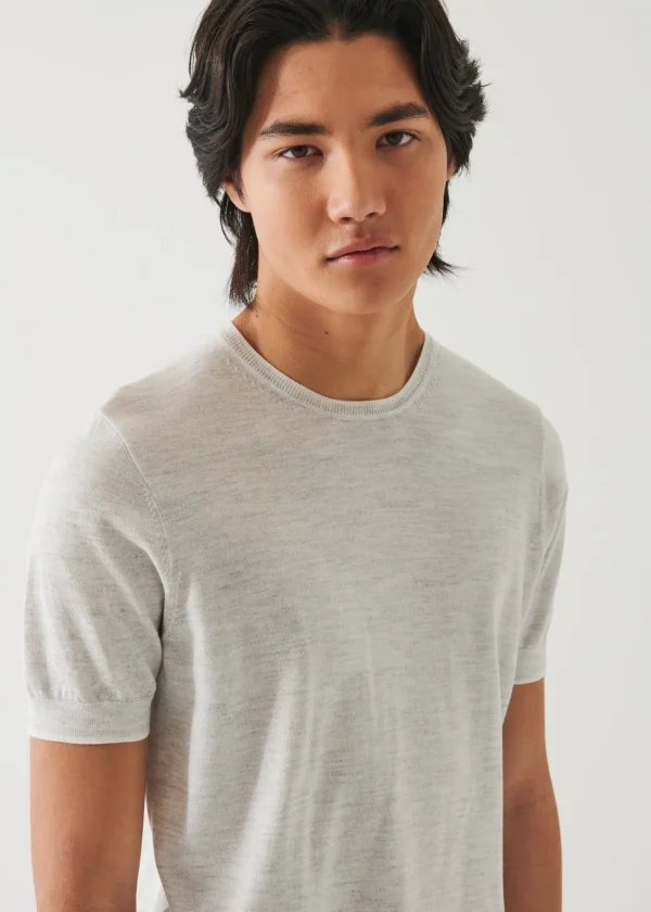 PATRICK ASSARAF Cotton Cupro Short Sleeve Crewneck | Men Knitwear