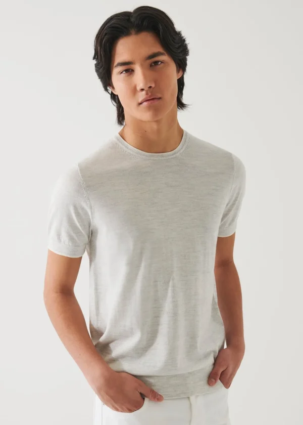 PATRICK ASSARAF Cotton Cupro Short Sleeve Crewneck | Men Knitwear