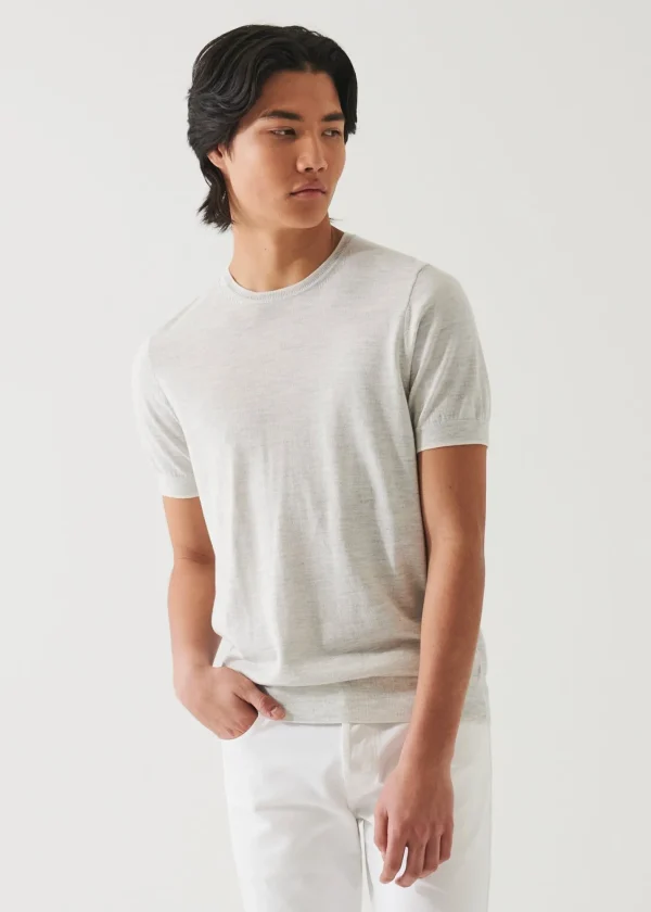 PATRICK ASSARAF Cotton Cupro Short Sleeve Crewneck | Men Knitwear