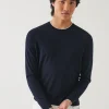 PATRICK ASSARAF Cotton Cupro Tipped Crewneck | Men Knitwear