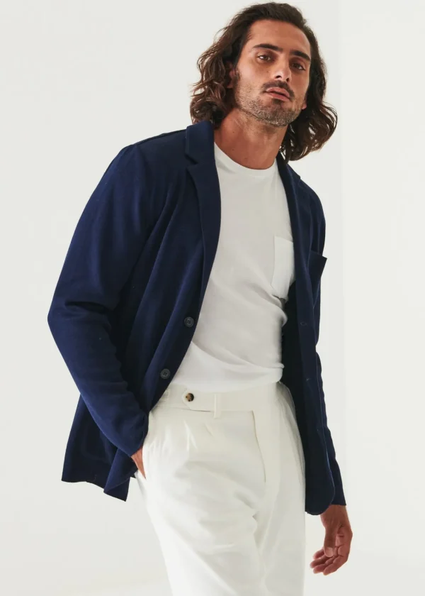PATRICK ASSARAF Cotton Sweater Jacket | Men Blazers