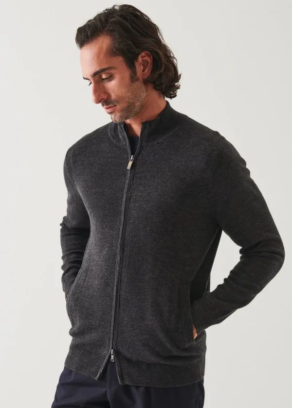 PATRICK ASSARAF Double Face Zip-Up Cardigan | Men Knitwear