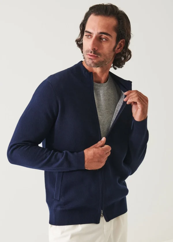 PATRICK ASSARAF Double Face Zip-Up Cardigan | Men Knitwear
