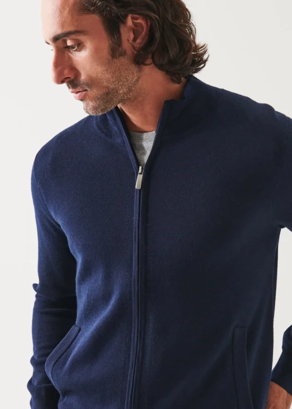 PATRICK ASSARAF Double Face Zip-Up Cardigan | Men Knitwear