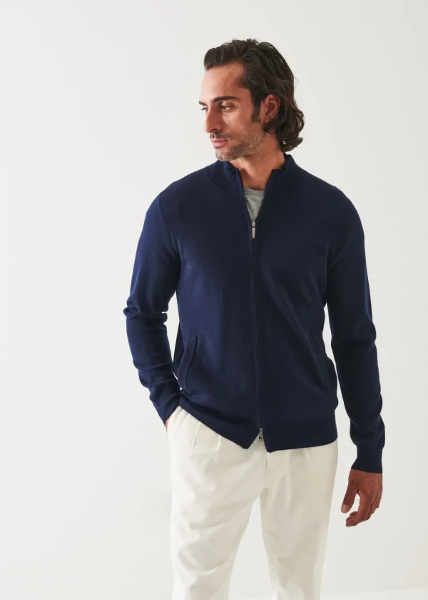 PATRICK ASSARAF Double Face Zip-Up Cardigan | Men Knitwear