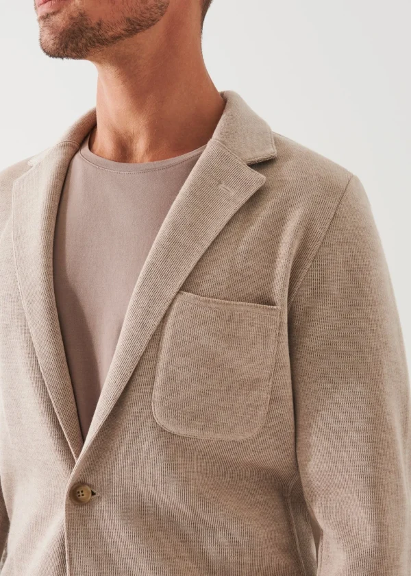 PATRICK ASSARAF Double-Face Half-Milano Stitch Sweater Jacket | Men Blazers