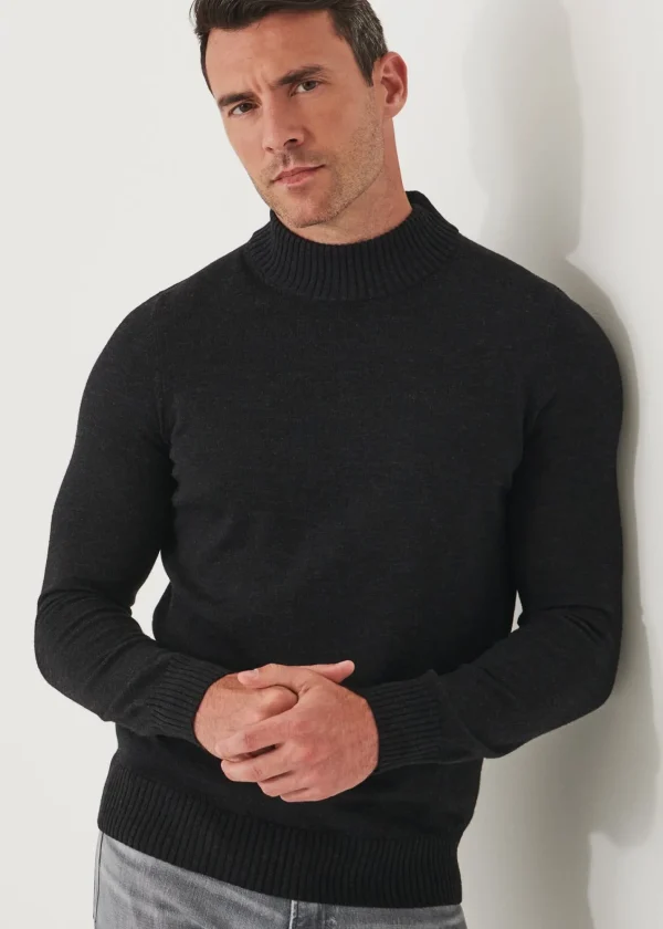 PATRICK ASSARAF Extra-Fine Merino Mock Neck Sweater | Men Knitwear