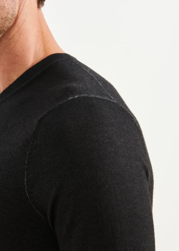 PATRICK ASSARAF Extra-Fine Merino Vintage Wash V-Neck | Men Knitwear