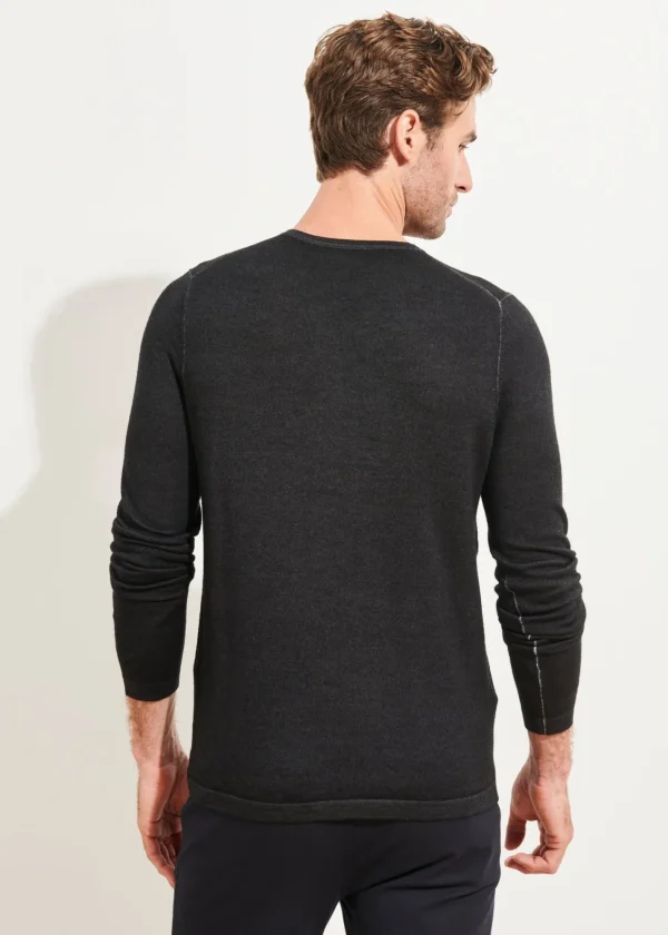 PATRICK ASSARAF Extra-Fine Merino Vintage Wash V-Neck | Men Knitwear