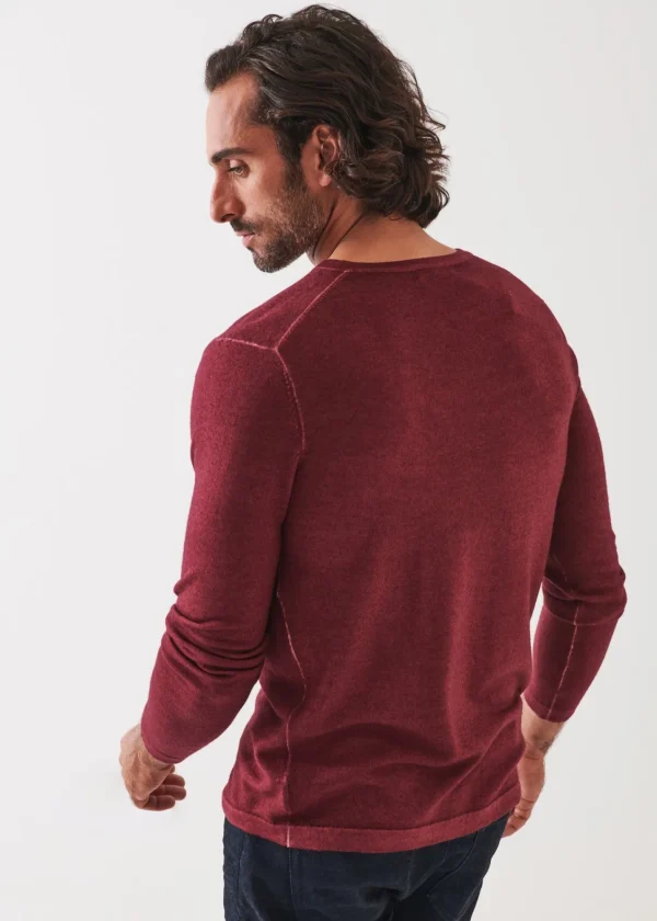 PATRICK ASSARAF Extra-Fine Merino Vintage Wash V-Neck | Men Knitwear