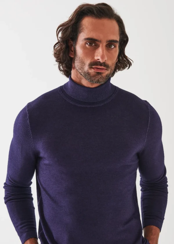 PATRICK ASSARAF Extra-Fine Merino Vintage Wash Turtleneck | Men Knitwear