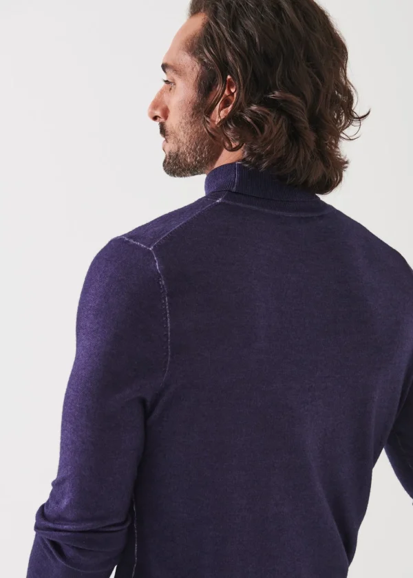 PATRICK ASSARAF Extra-Fine Merino Vintage Wash Turtleneck | Men Knitwear