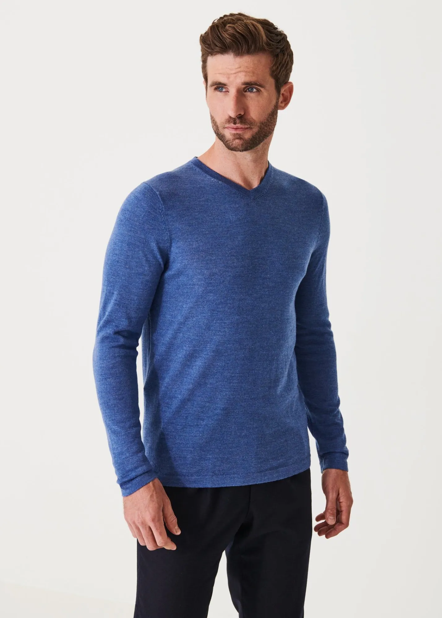 extrafine_merino_vneck_0.webp PATRICK ASSARAF Extra-Fine Merino V-Neck | Men Knitwear