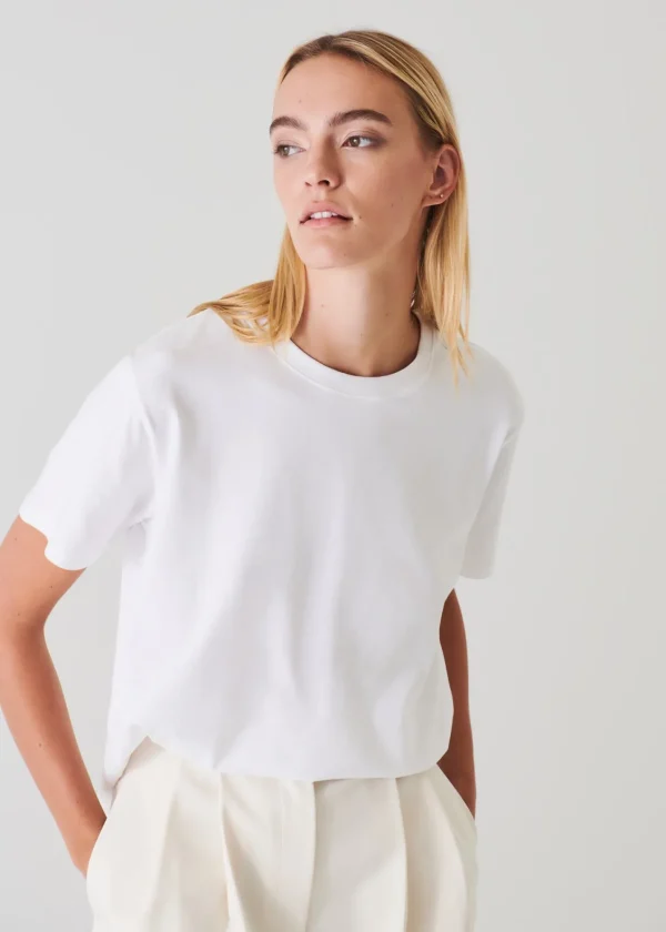 PATRICK ASSARAF Iconic Pima Cotton Stretch Boyfriend T-Shirt | Women T-Shirts