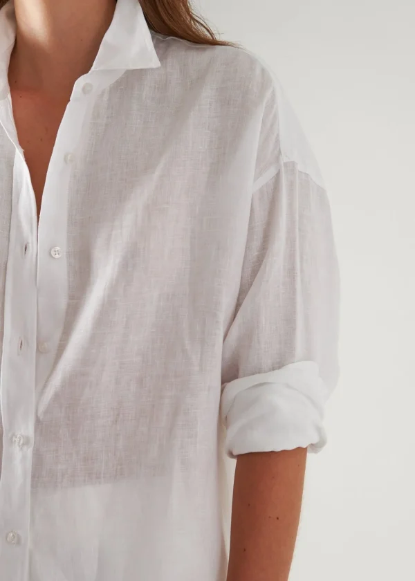 PATRICK ASSARAF Linen Boyfriend Shirt | Women Shirts