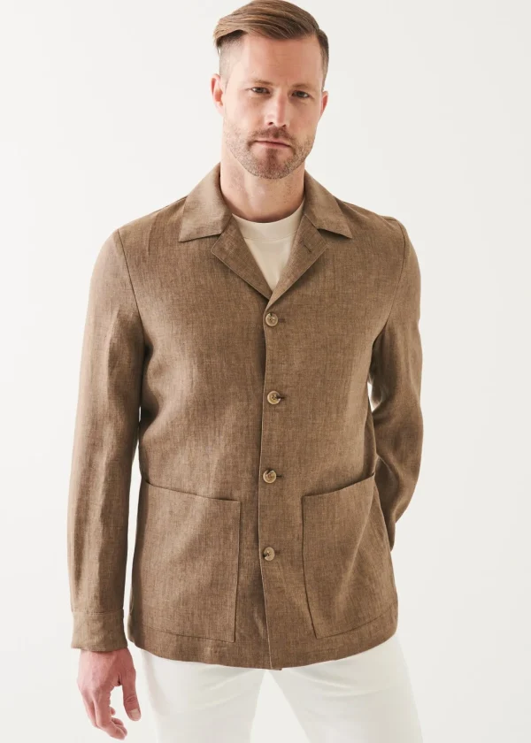 PATRICK ASSARAF Linen Shirt Jacket | Men Shirt Jackets