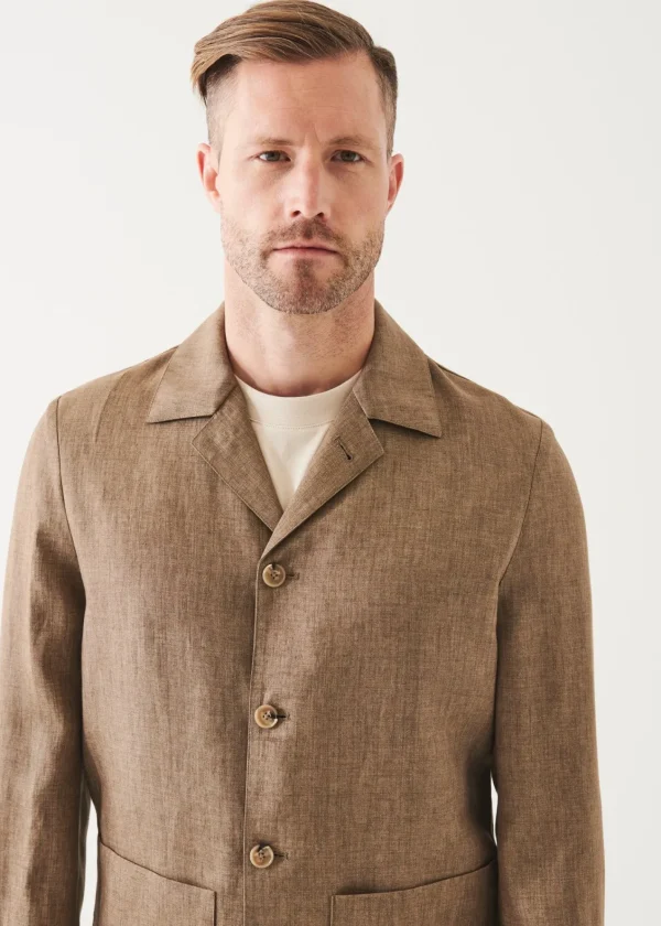PATRICK ASSARAF Linen Shirt Jacket | Men Shirt Jackets