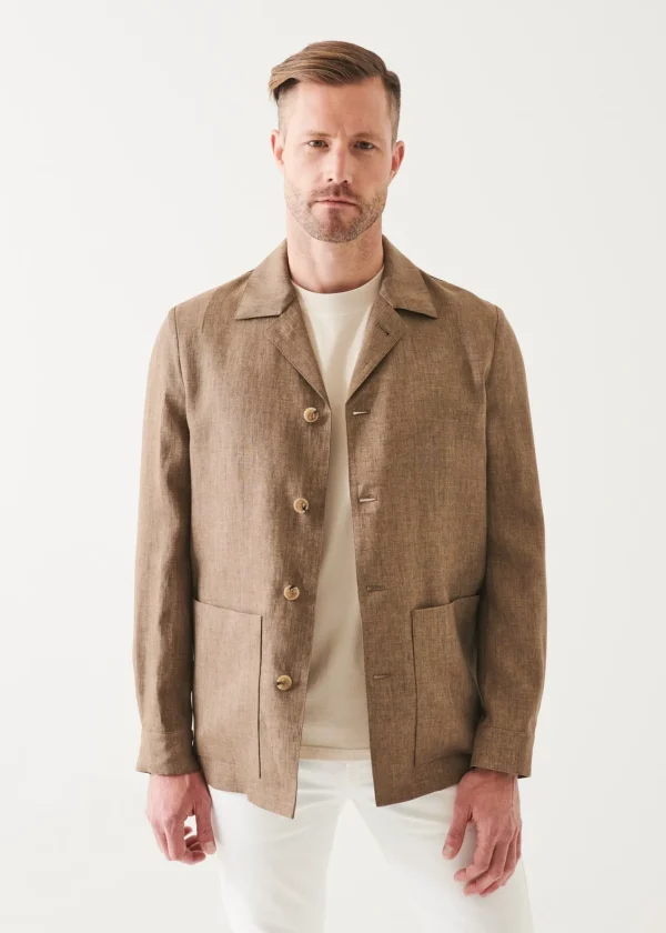 PATRICK ASSARAF Linen Shirt Jacket | Men Shirt Jackets