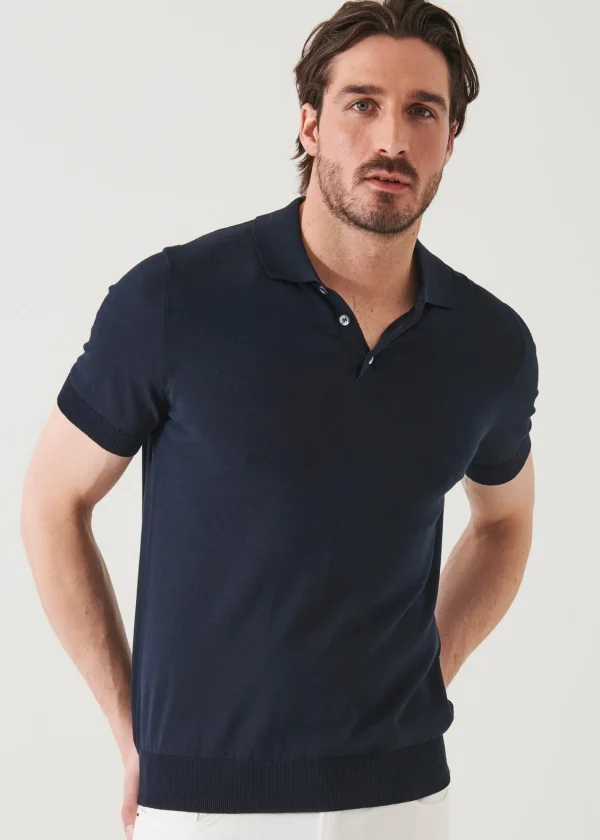 PATRICK ASSARAF Mercerized Cotton Button Polo | Men Polos