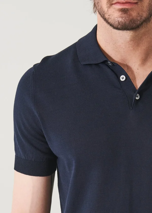 PATRICK ASSARAF Mercerized Cotton Button Polo | Men Polos