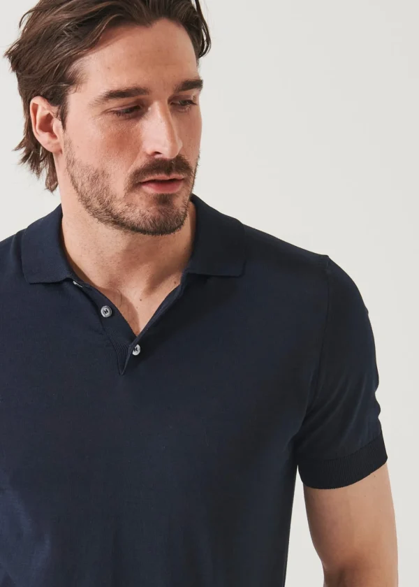 PATRICK ASSARAF Mercerized Cotton Button Polo | Men Polos