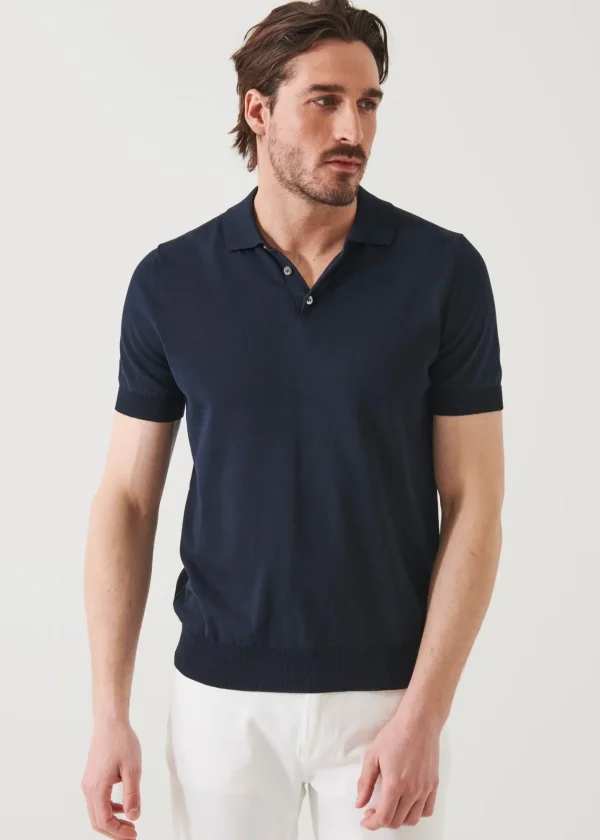PATRICK ASSARAF Mercerized Cotton Button Polo | Men Polos