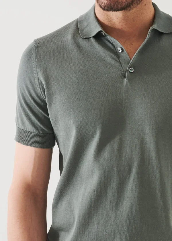 PATRICK ASSARAF Mercerized Cotton Button Polo | Men Polos