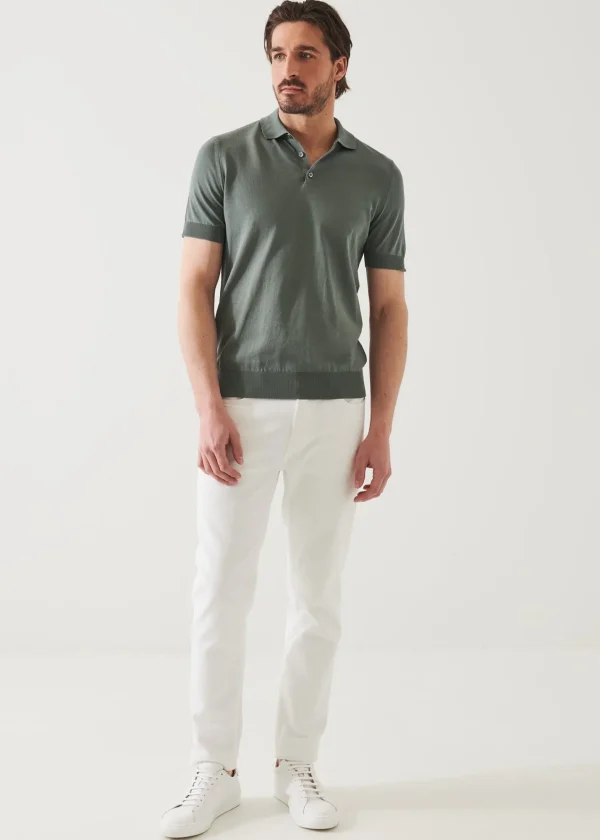 PATRICK ASSARAF Mercerized Cotton Button Polo | Men Polos