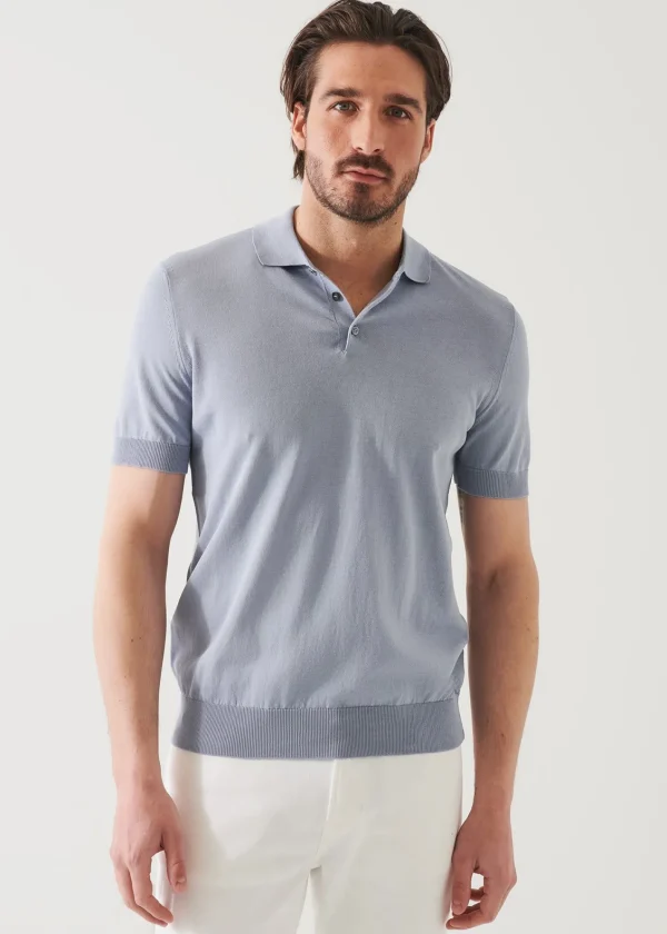 PATRICK ASSARAF Mercerized Cotton Button Polo | Men Polos