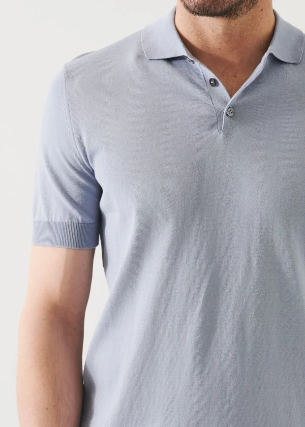 PATRICK ASSARAF Mercerized Cotton Button Polo | Men Polos