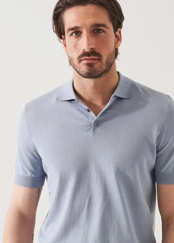 PATRICK ASSARAF Mercerized Cotton Button Polo | Men Polos