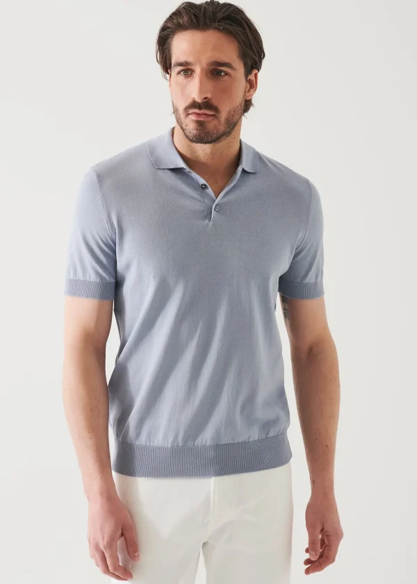 PATRICK ASSARAF Mercerized Cotton Button Polo | Men Polos