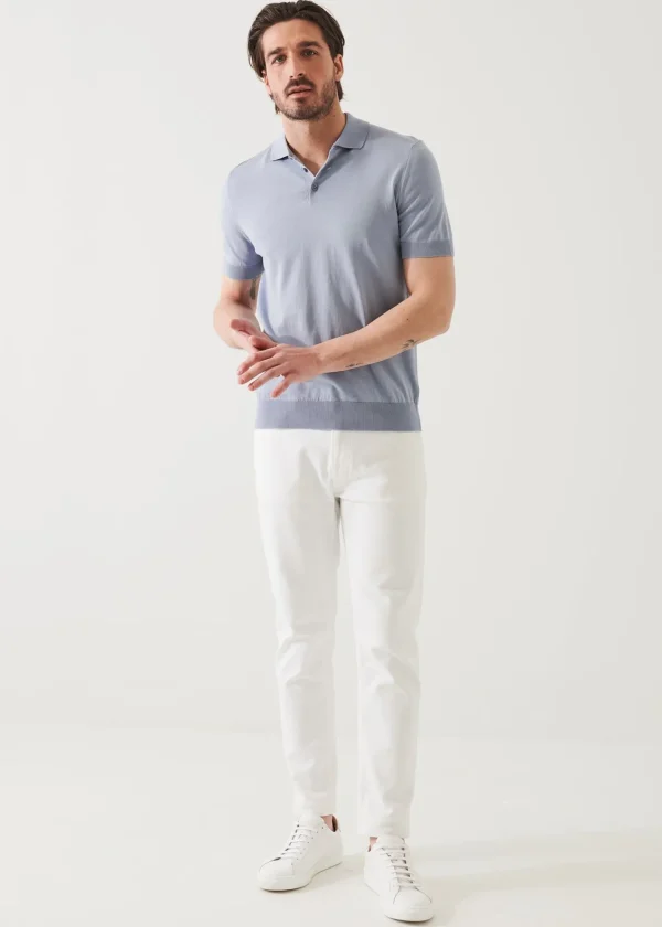 PATRICK ASSARAF Mercerized Cotton Button Polo | Men Polos