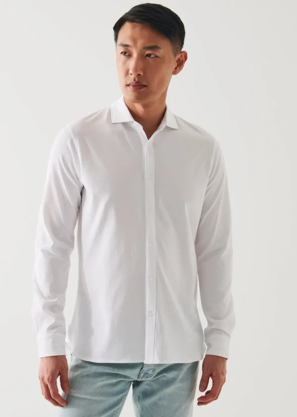 PATRICK ASSARAF Mercerized Pima Cotton Long Sleeve Button Front Shirt | Men Shirts